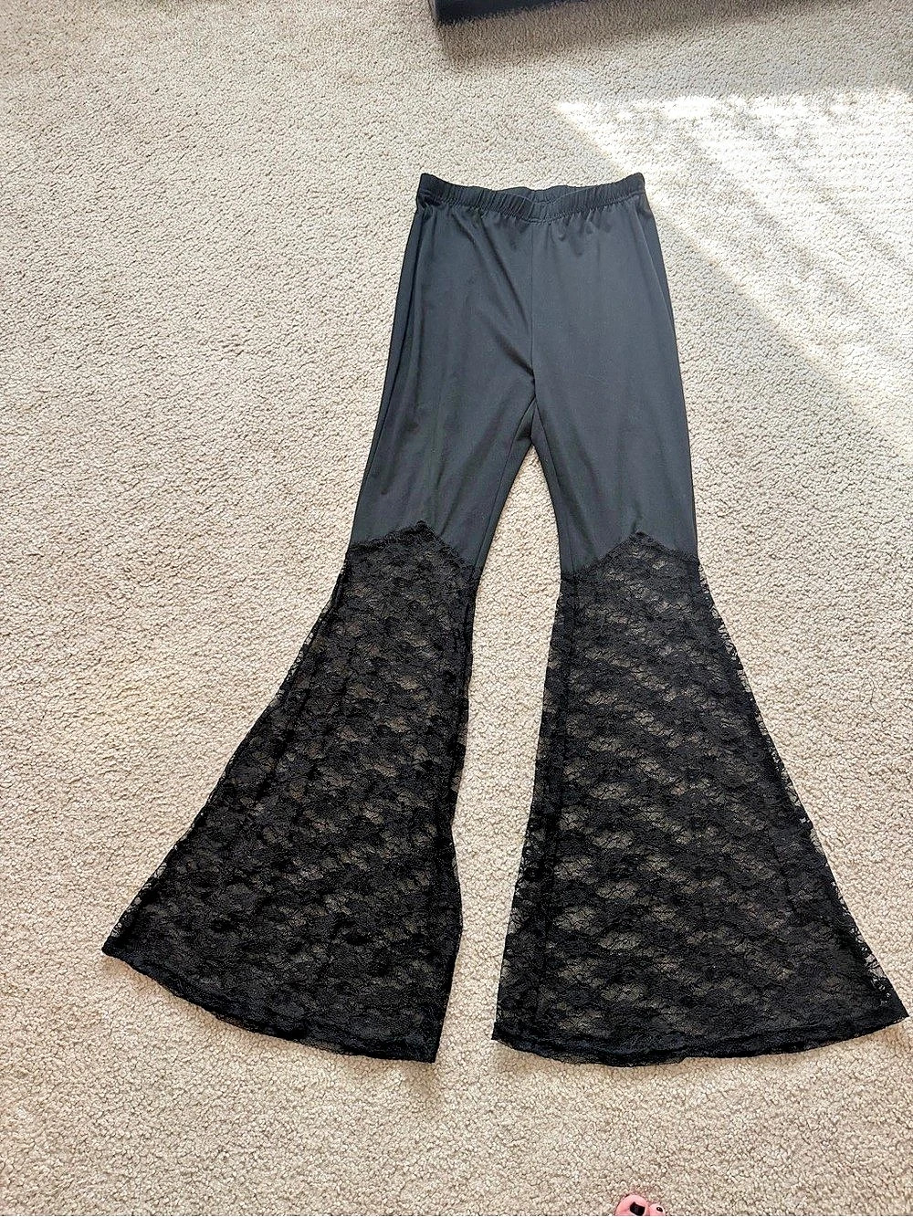 Black Lace Flare Pants Like New